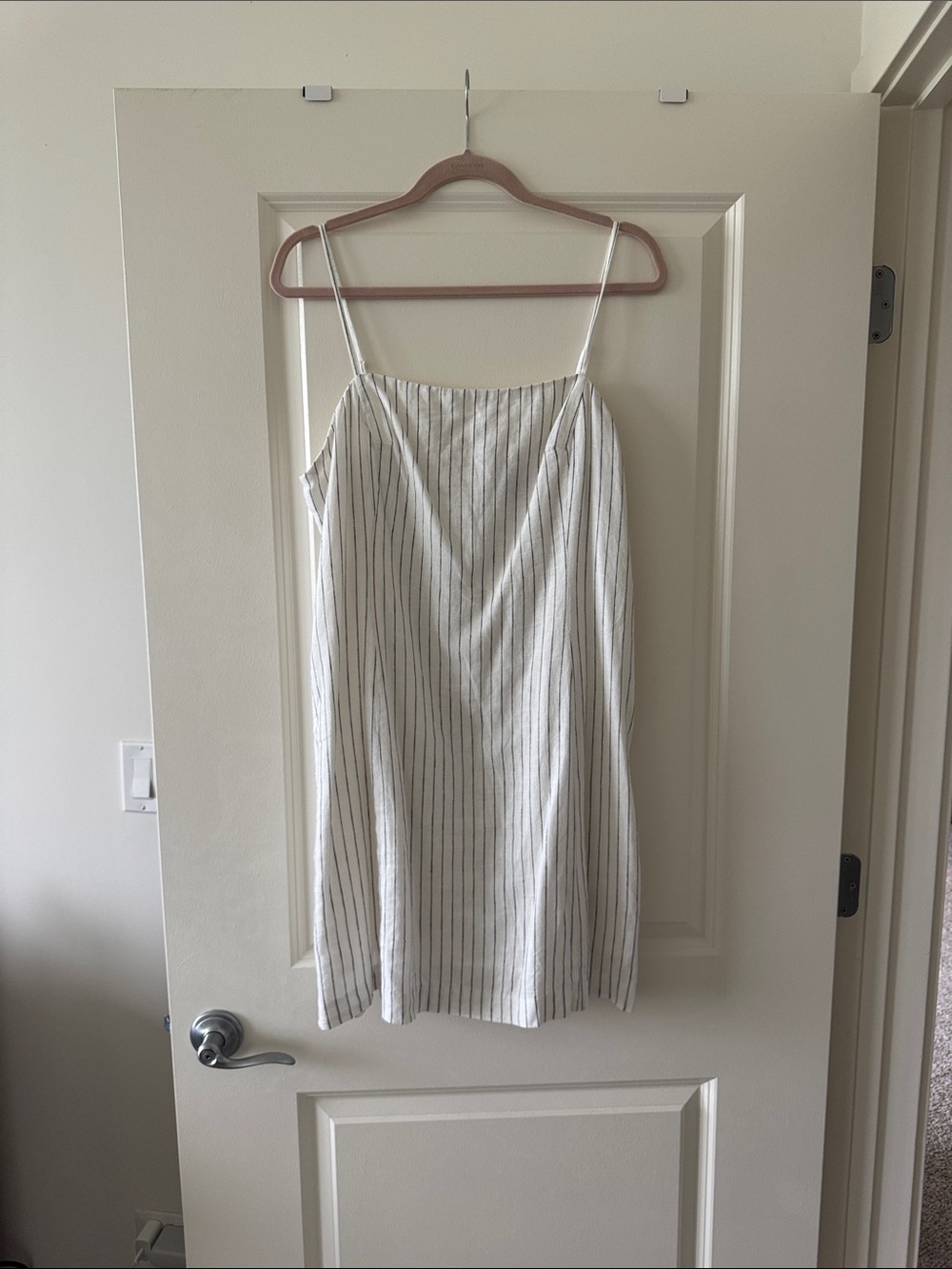 GAP Cream and Gray Vertical Stripe Slip Dress